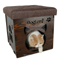 DogLemi Neues Design Funktionelle Natur Holz Deluxe Faltbare Pet House Cave und Stuhl